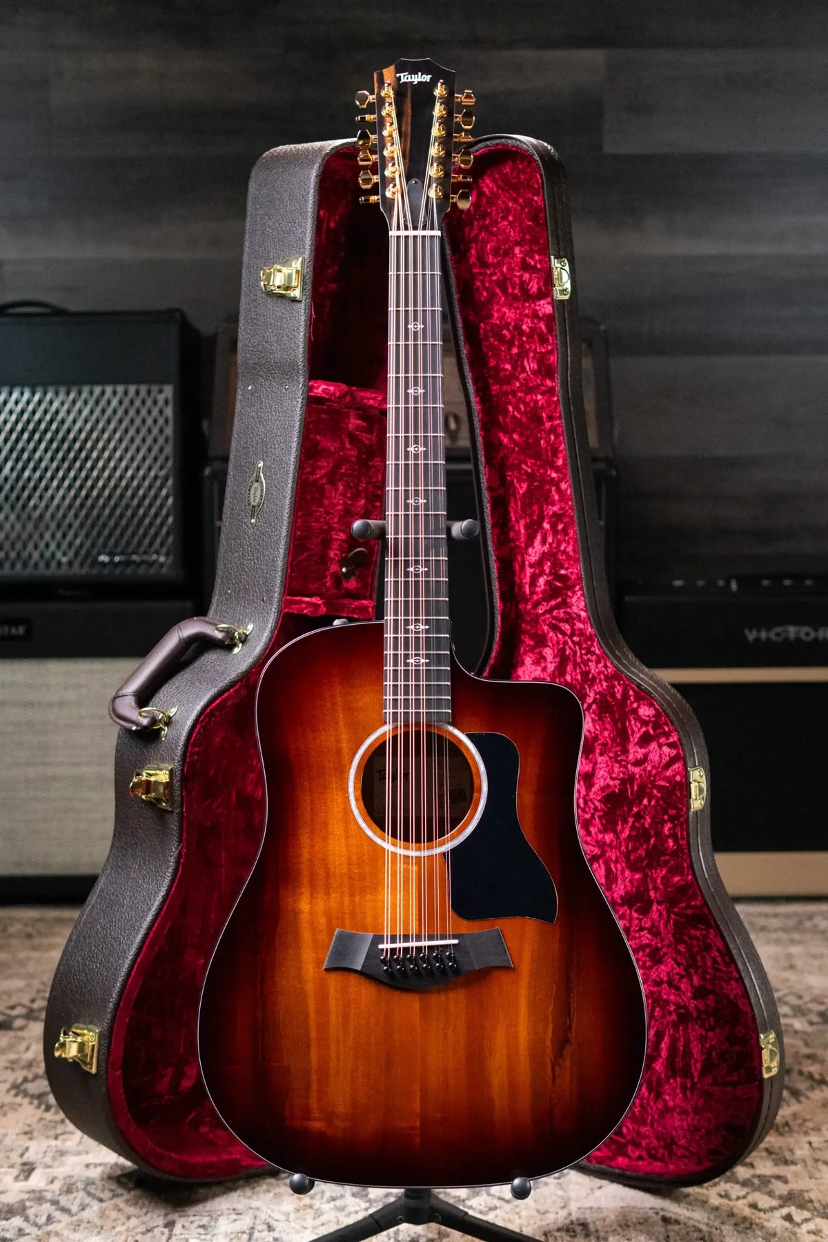 Taylor 260ce-K DLX Doce Doble Acoustic/Electric Guitar with Hardshell Case - Factory Demo