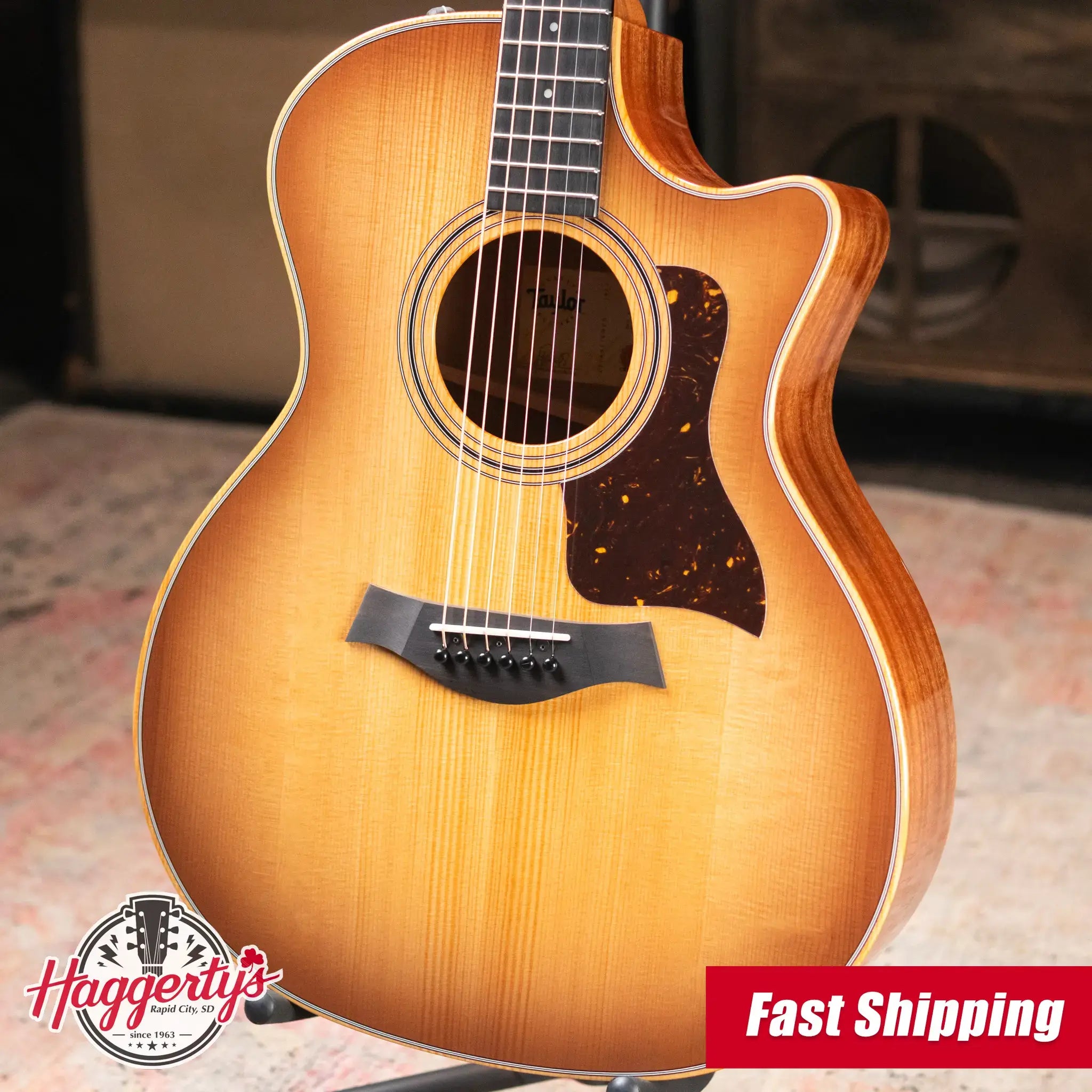 Taylor 314ce Studio Grand Auditorium Acoustic/Electric Guitar - Shaded Edge Burst Top with Gig Bag