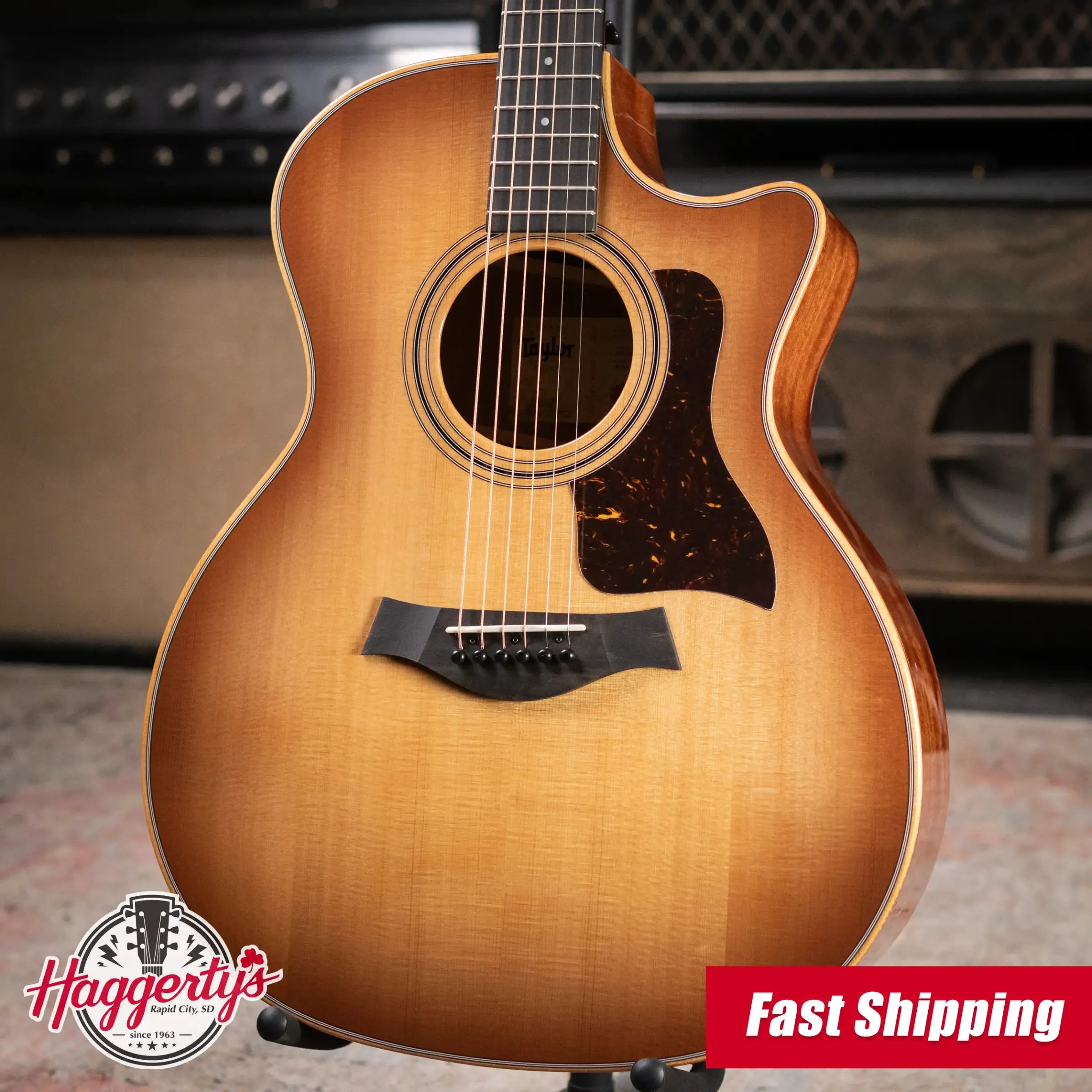 Taylor 314ce Studio Grand Auditorium Acoustic/Electric Guitar - Shaded Edge Burst with Hardshell Case