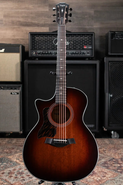 Taylor 324ce Left-Handed Grand Auditorium Acoustic/Electric Guitar - Shaded Edge Burst with Hardshell Case