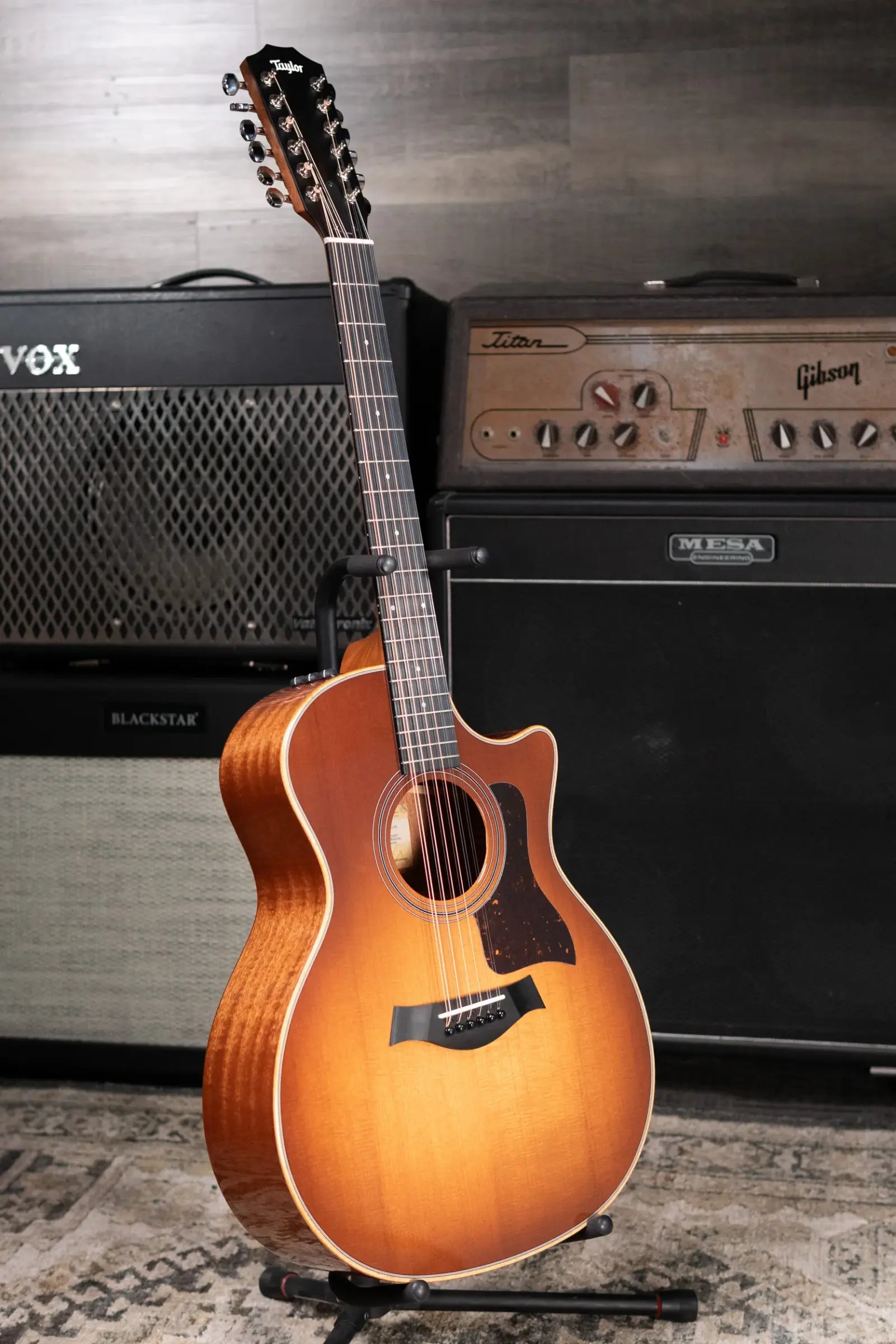 Taylor 354ce Studio Special Edition Acoustic/Electric Guitar - Honeyburst with Gig Bag