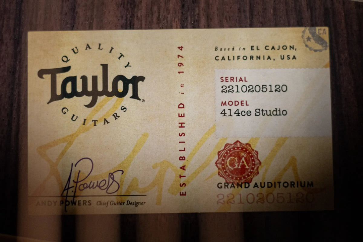 Taylor 414ce Studio Grand Auditorium Acoustic/Electric Guitar - Natural with Gig Bag