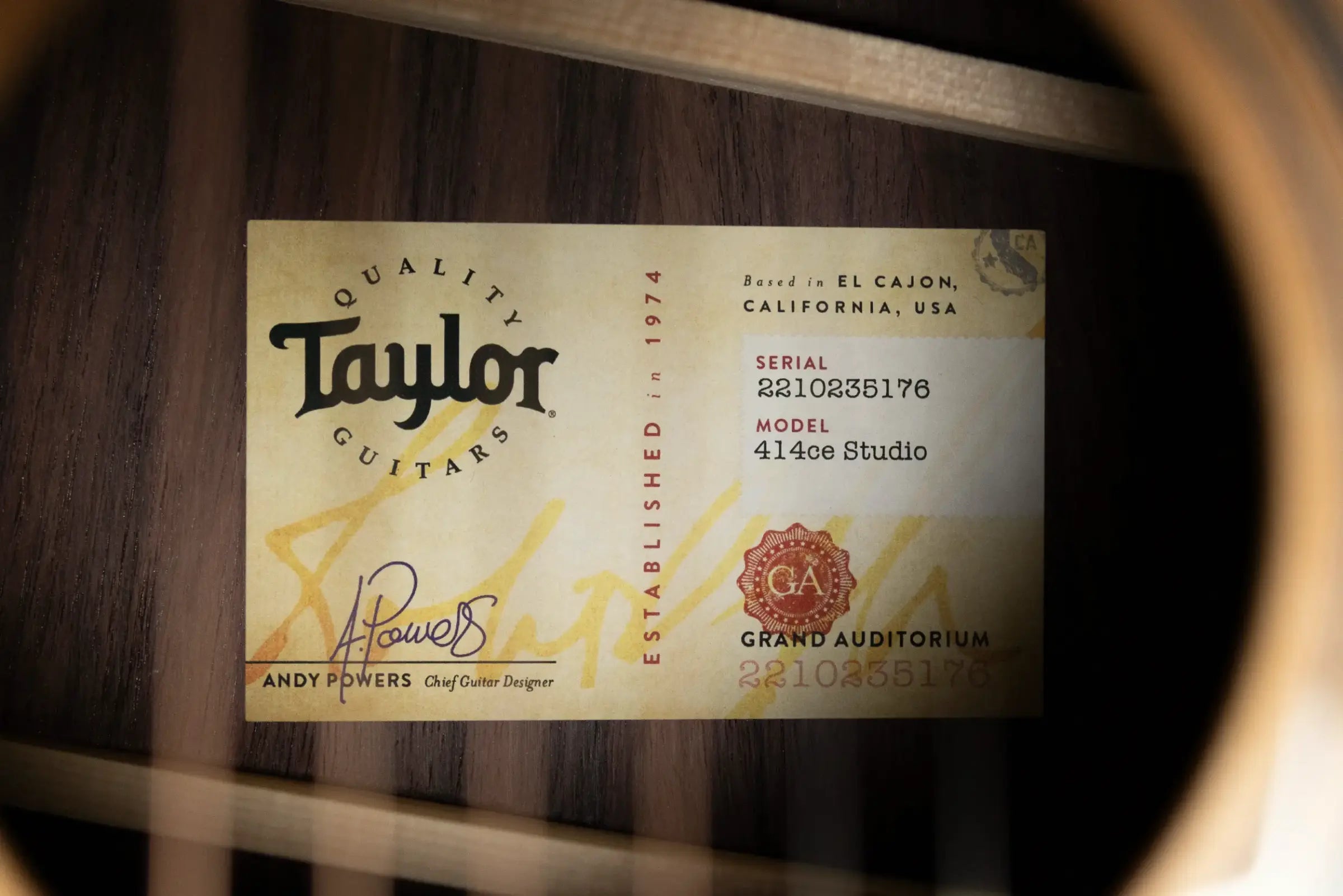 Taylor 414ce Studio Grand Auditorium Acoustic/Electric Guitar - Natural with Gig Bag