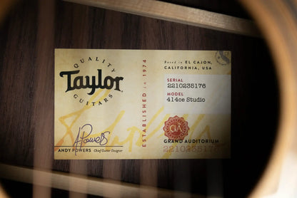 Taylor 414ce Studio Grand Auditorium Acoustic/Electric Guitar - Natural with Gig Bag