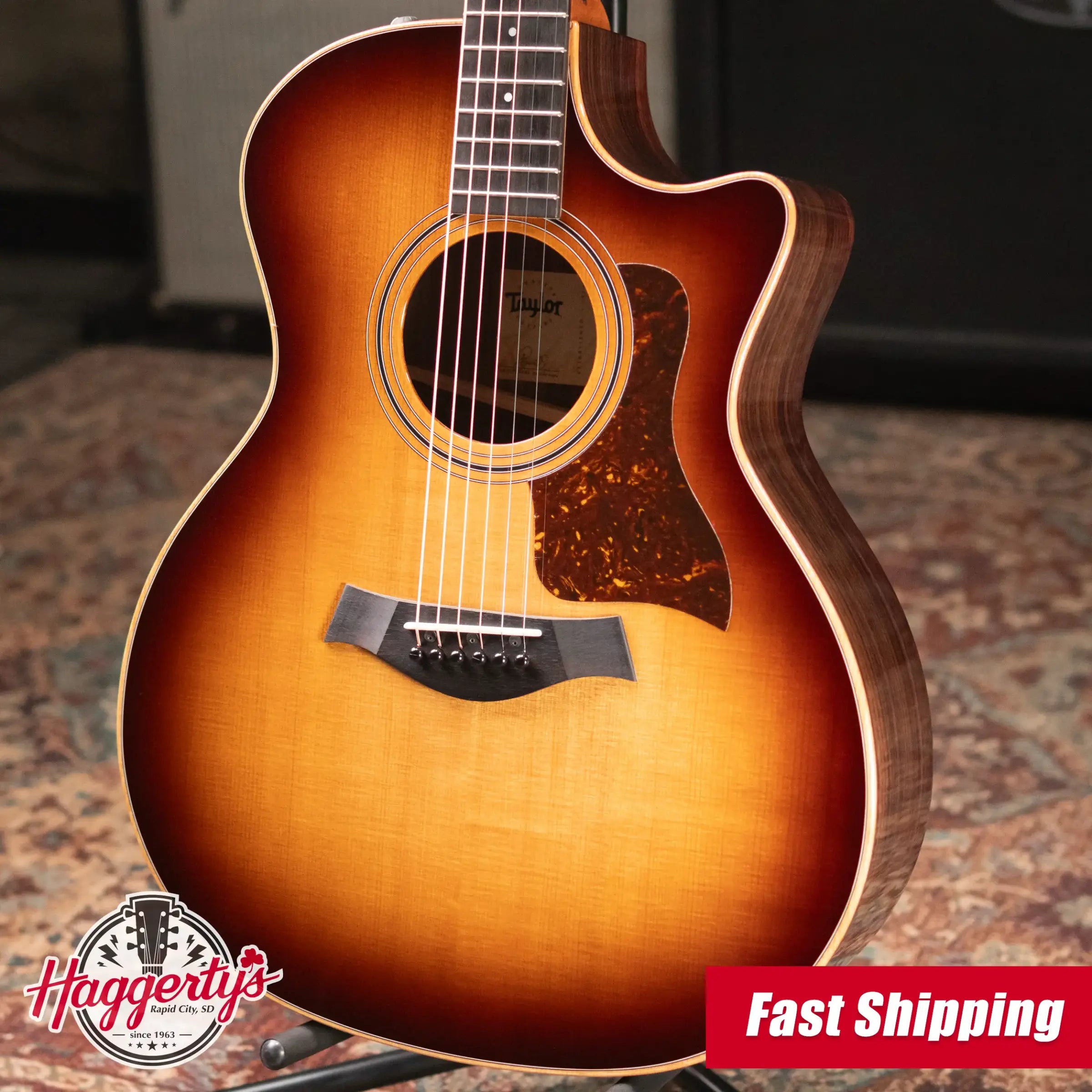 Taylor 414ce Studio Grand Auditorium Acoustic/Electric Guitar - Shaded Edge Burst Top with Gig Bag - Factory Demo