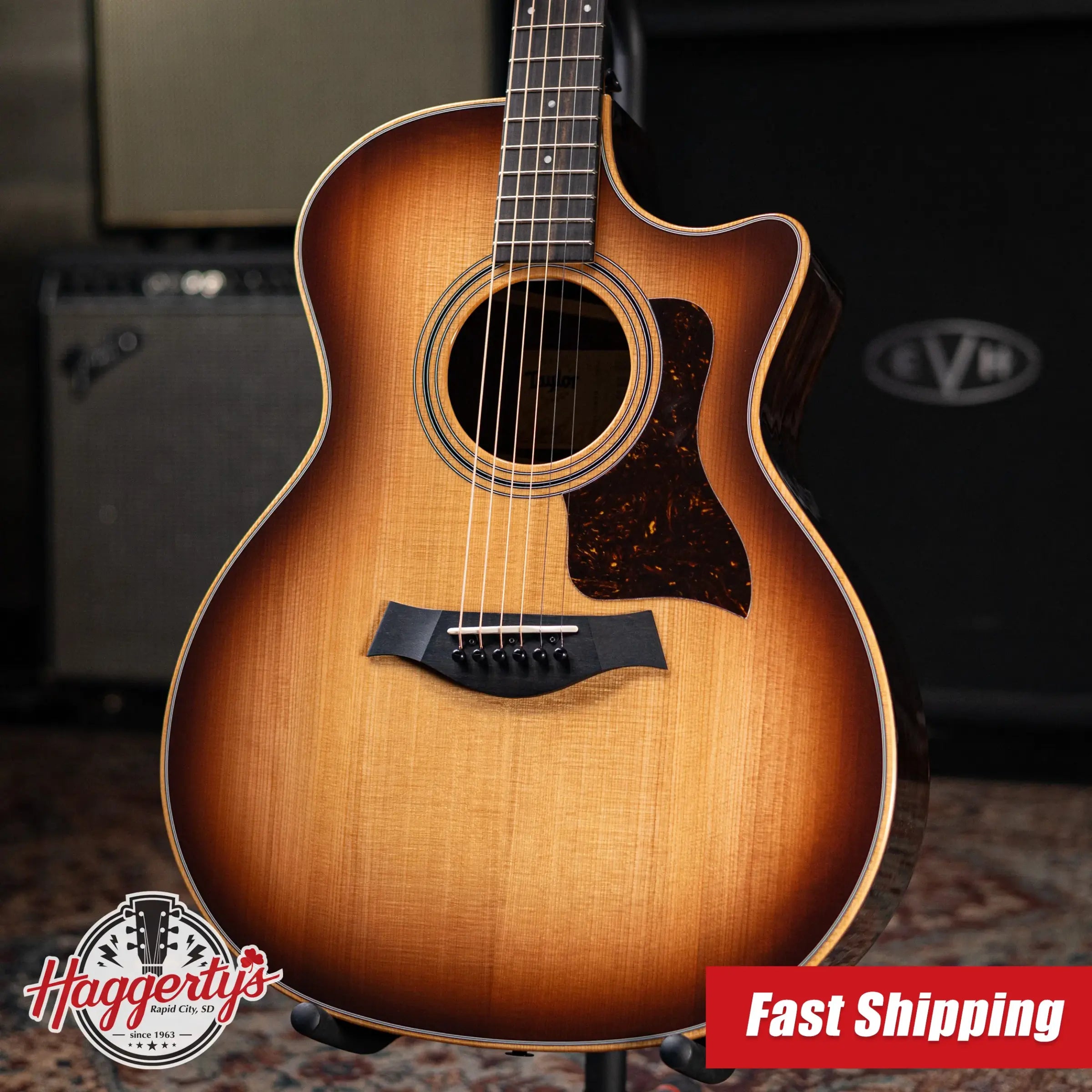 Taylor 414ce Studio Grand Auditorium Acoustic/Electric Guitar - Shaded Edge Burst with Gig Bag