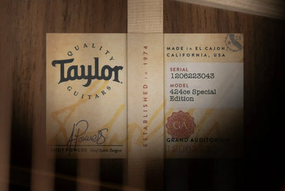 Taylor 424ce Special Edition Grand Auditorium Acoustic/Electric Guitar - Shaded Edge Burst with Hardshell Case
