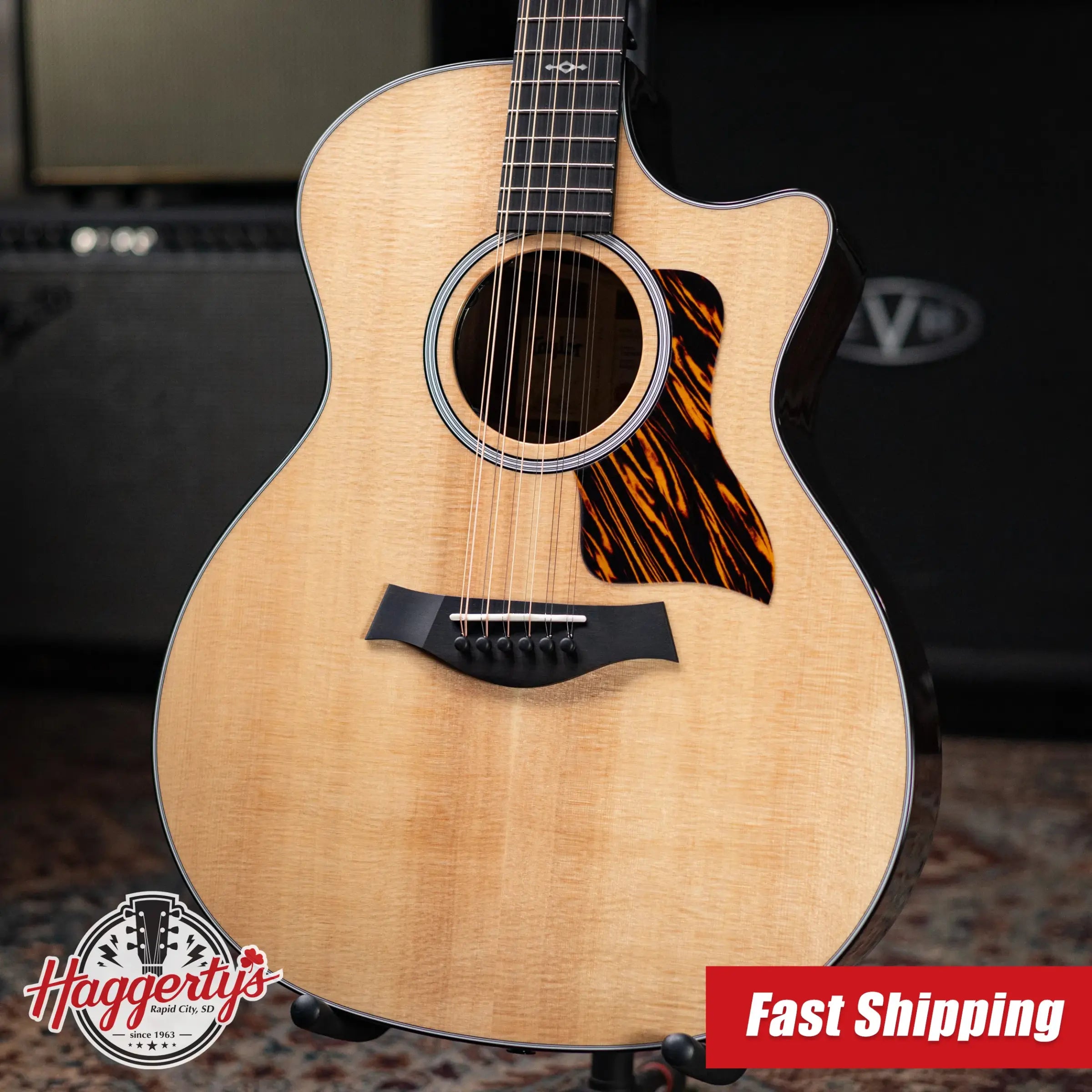 Taylor 454ce 12-String Grand Auditorium Acoustic/Electric Guitar Natural with Hardshell Case