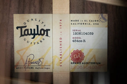 Taylor 454ce-R 12-String Acoustic/Electric - Tobacco Sunburst Top with Hardshell Case