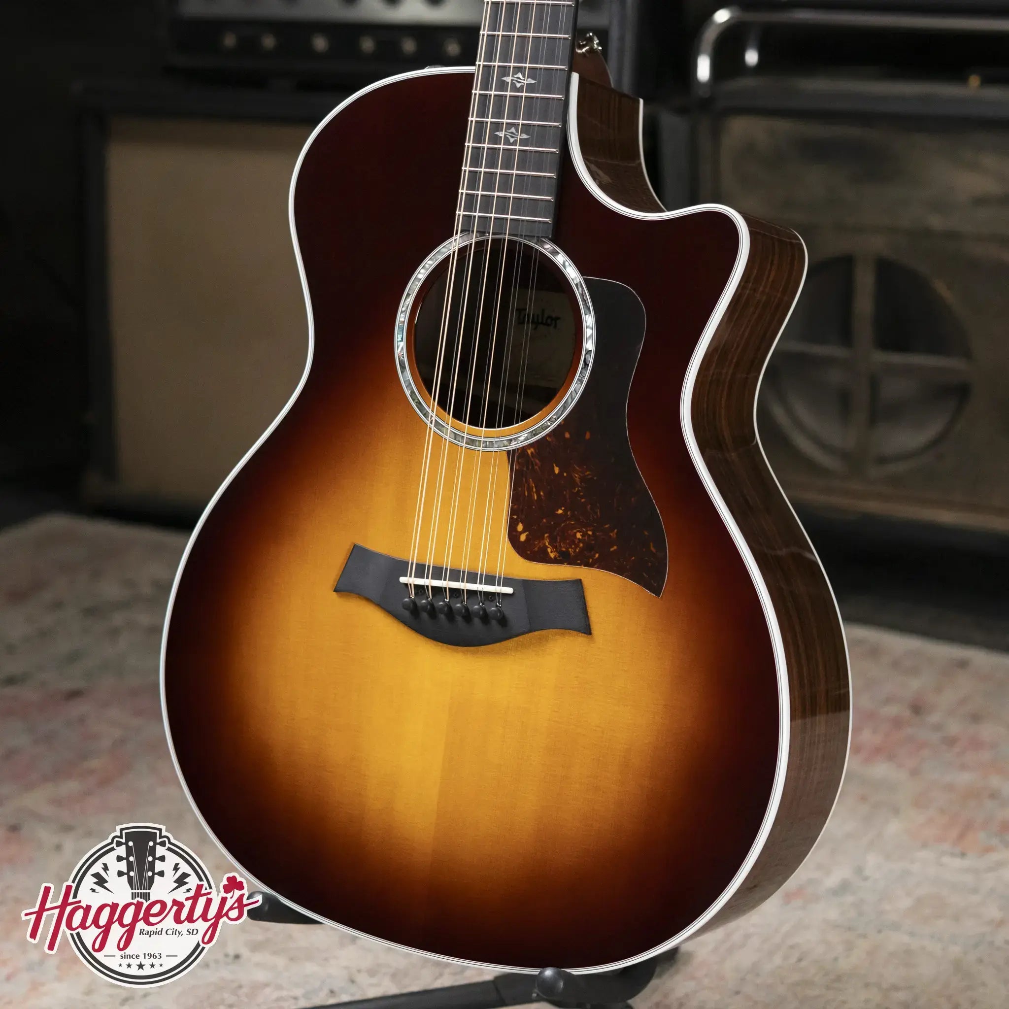 Taylor 454ce-R 12-String Grand Auditorium Acoustic/Electric Guitar - Sunburst Top with Hardshell Case