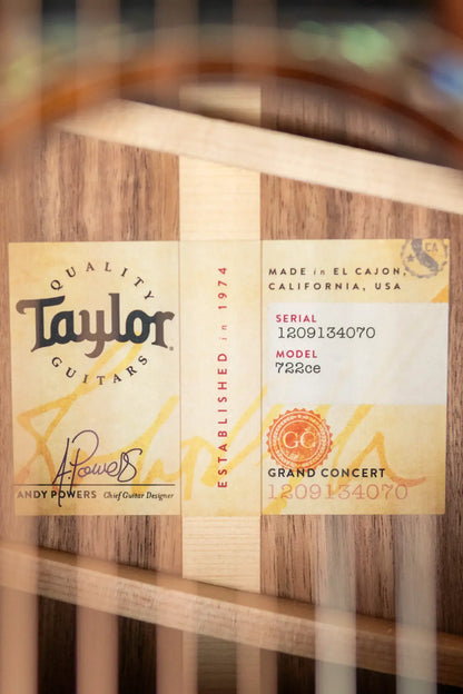 Taylor 722ce Grand Concert Acoustic/Electric with Hardshell Case