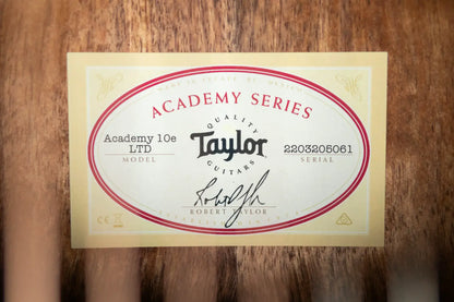 Taylor Academy 10e LTD Dreadnought Acoustic/Electric Guitar - Spruce/Figured Koa with Gig Bag