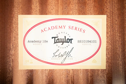 Taylor Academy 12e Grand Concert Acoustic/Electric Guitar with Gig Bag