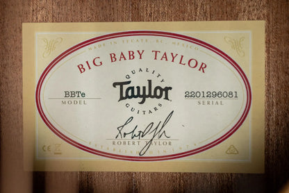 Taylor BBTe Big Baby Taylor Acoustic/Electric Guitar with Gig Bag