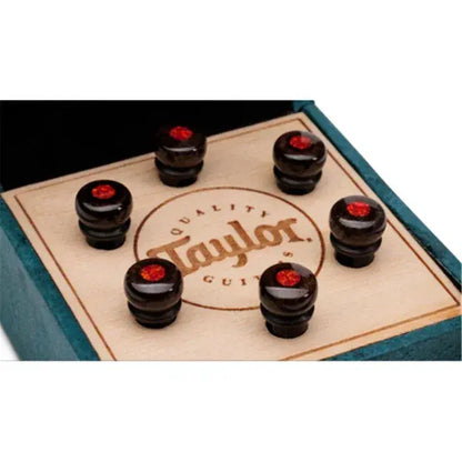 Taylor Bridge Pin Set, 5" Taper, Bone, Brown w/ Red Opal