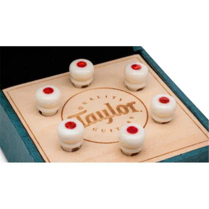 Taylor Bridge Pin Set, Bone, White w/ Red Opal