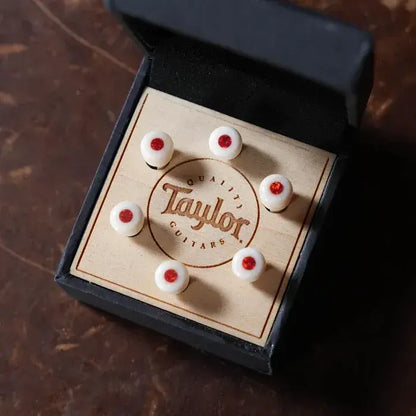 Taylor Bridge Pin Set, Bone, White w/ Red Opal
