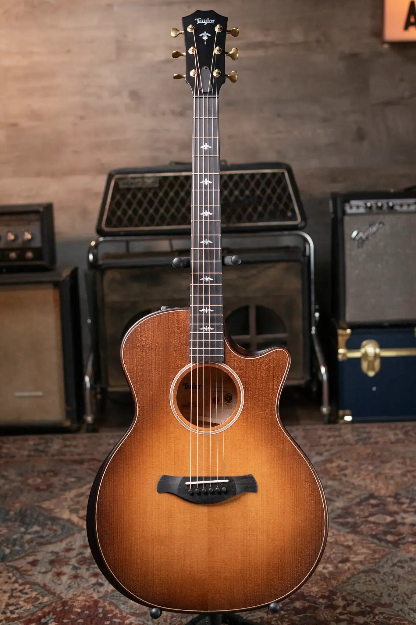 Taylor Builder's Edition 614ce Grand Auditorium Acoustic/Electric - Wild Honey Burst with Hardshell Case