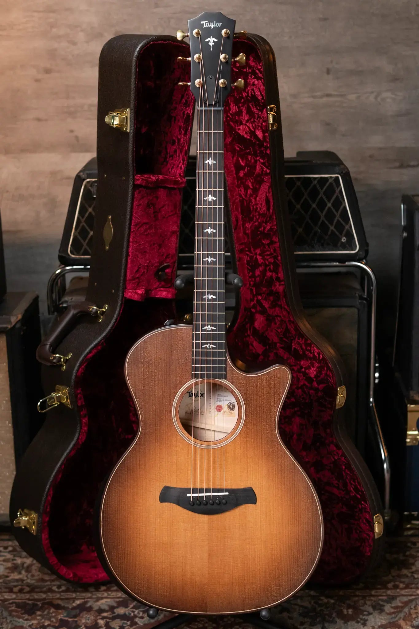 Taylor Builder's Edition 614ce Grand Auditorium Acoustic/Electric - Wild Honey Burst with Hardshell Case