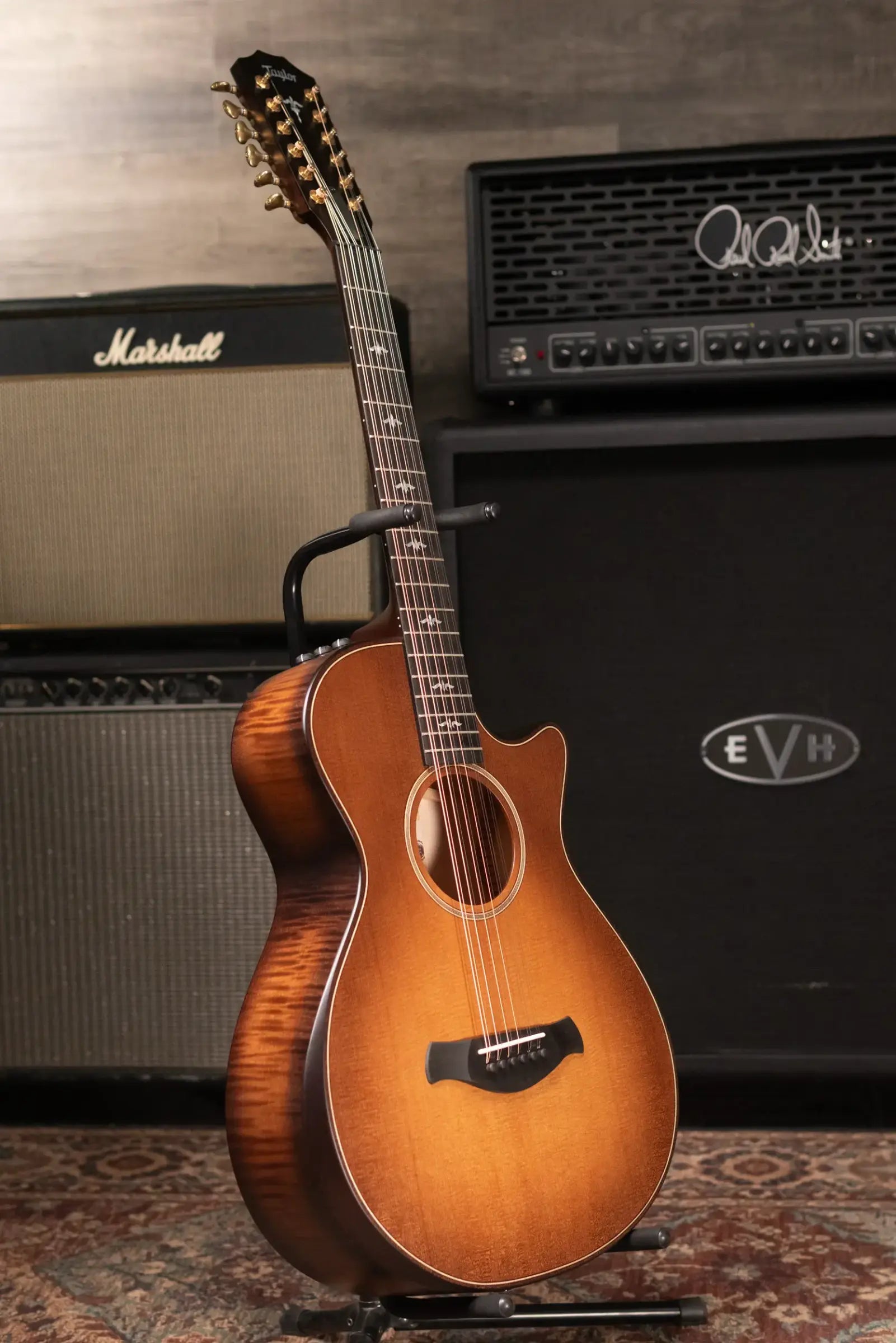 Taylor Builder's Edition 652ce 12-String Grand Concert Acoustic/Electric Guitar - Wild Honey Burst with Hardshell Case