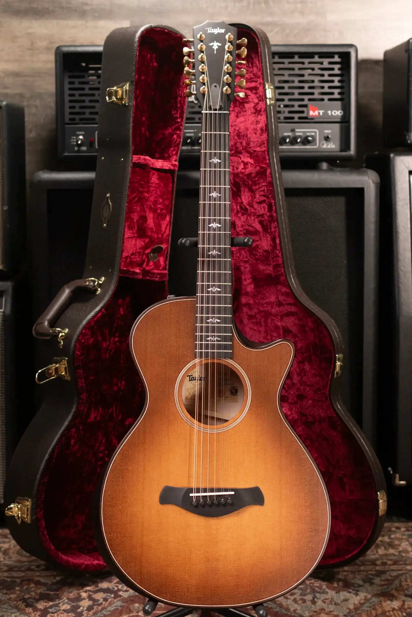 Taylor Builder's Edition 652ce 12-String Grand Concert Acoustic/Electric Guitar - Wild Honey Burst with Hardshell Case