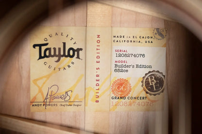 Taylor Builder's Edition 652ce 12-String Grand Concert Acoustic/Electric - Wild Honey Burst with Hardshell Case