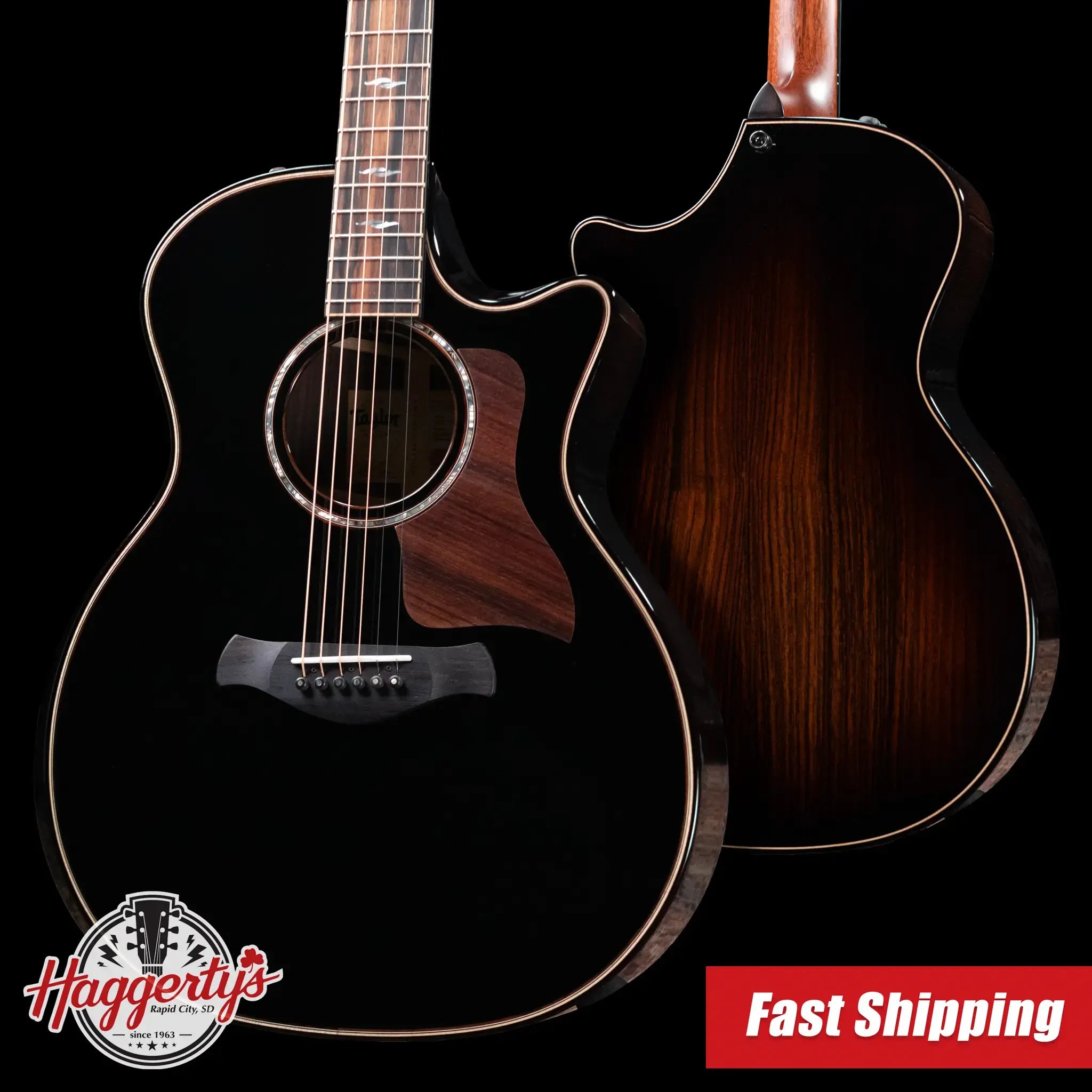 Taylor Builder's Edition 814ce Blacktop Grand Auditorium Acoustic/Electric Guitar with Hardshell Case