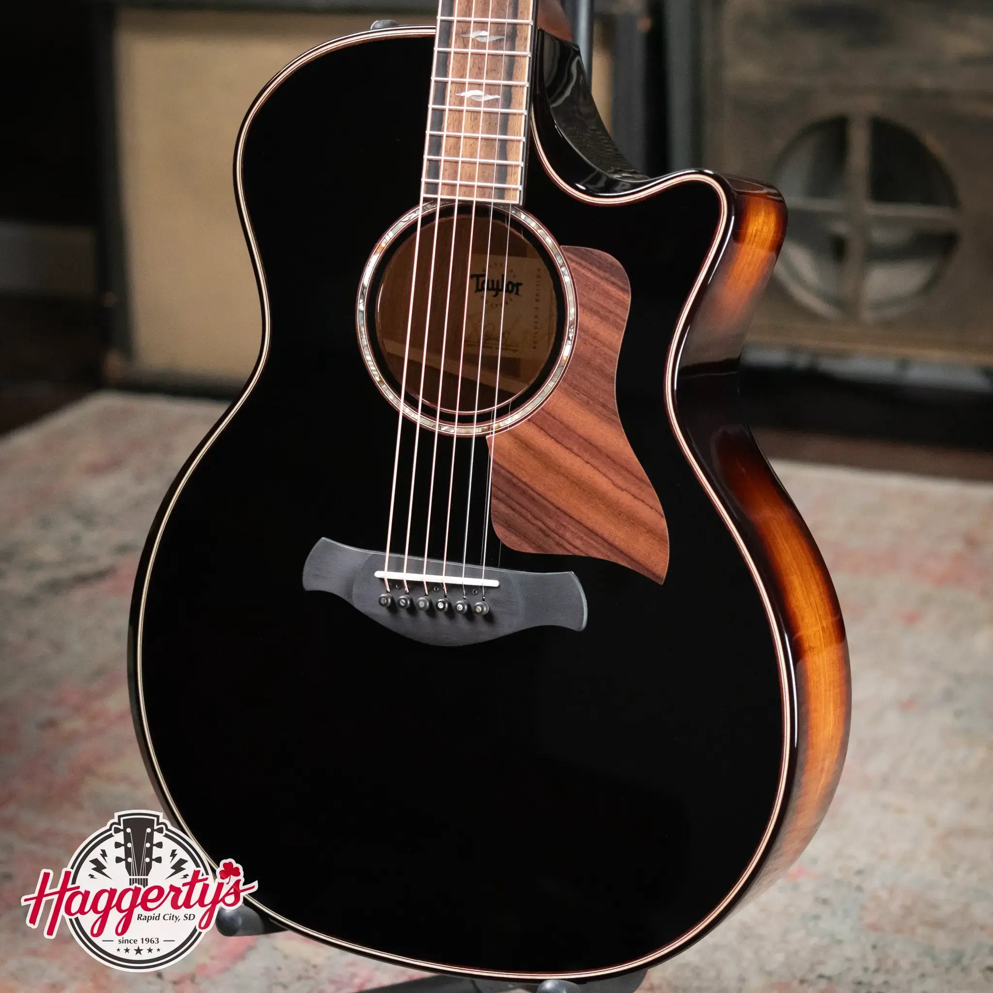 Taylor Builder's Edition 814ce Grand Auditorium Acoustic/Electric Guitar - Blacktop with Hardshell Case - Factory Demo