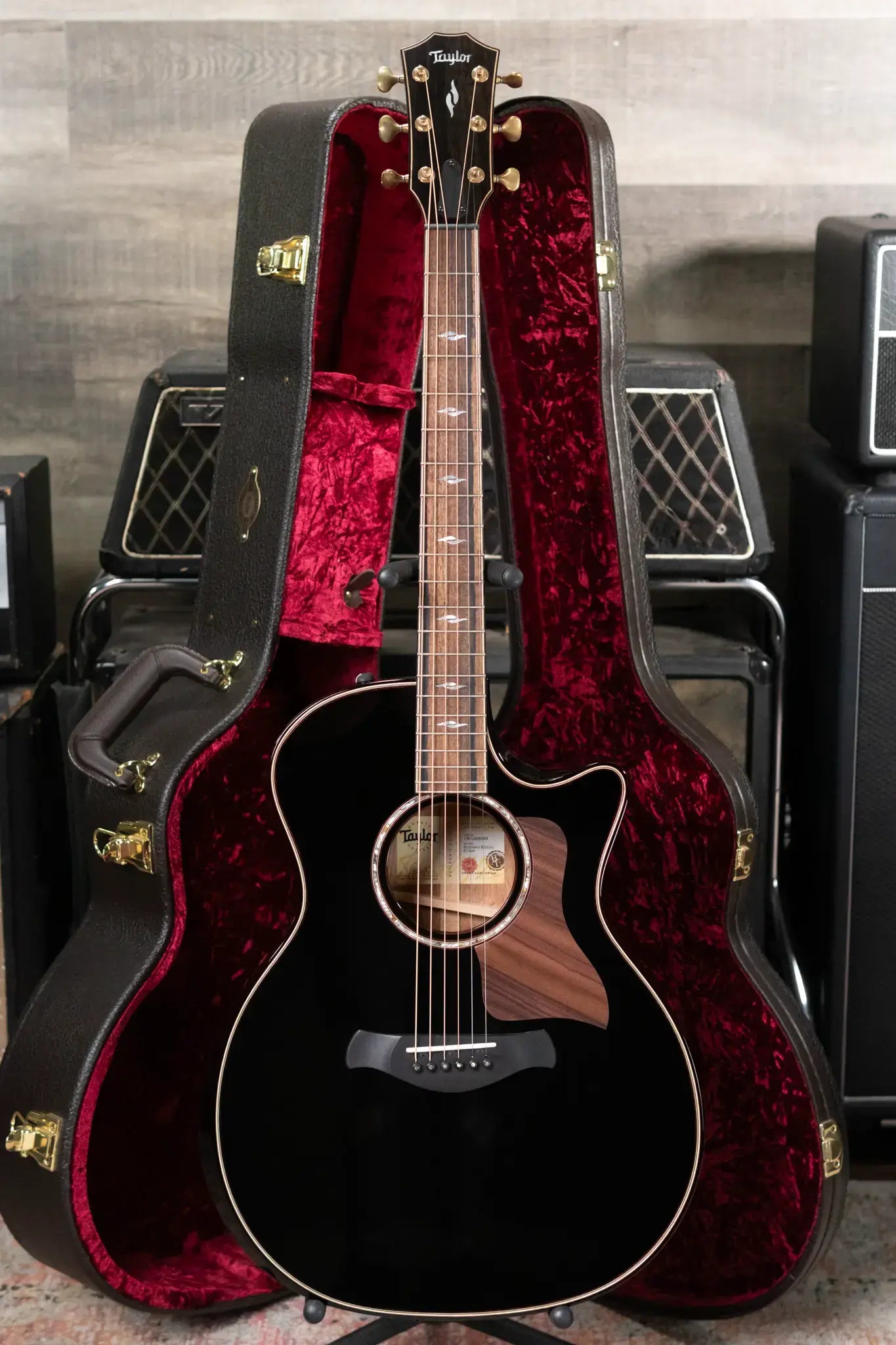 Taylor Builder's Edition 814ce Grand Auditorium Acoustic/Electric Guitar - Blacktop with Hardshell Case - Factory Demo