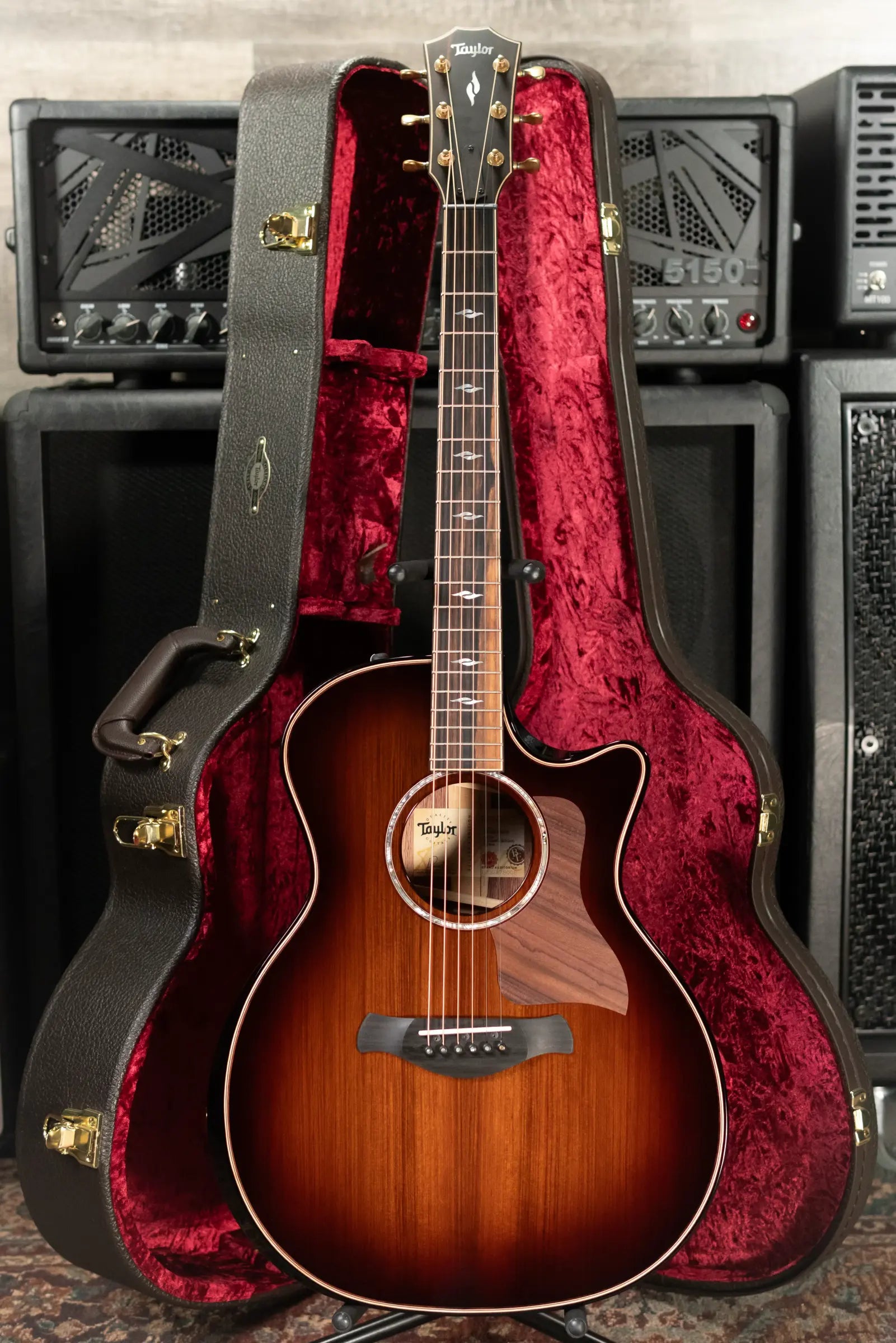 Taylor Builder's Edition 814ce Grand Auditorium Redwood/Honduran Rosewood Acoustic/Electric Guitar with Hardshell Case