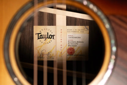 Taylor (1 of 42) Builder's Edition 814ce LTD Grand Auditorium Acoustic/Electric Guitar - Macassar with Hardshell Case