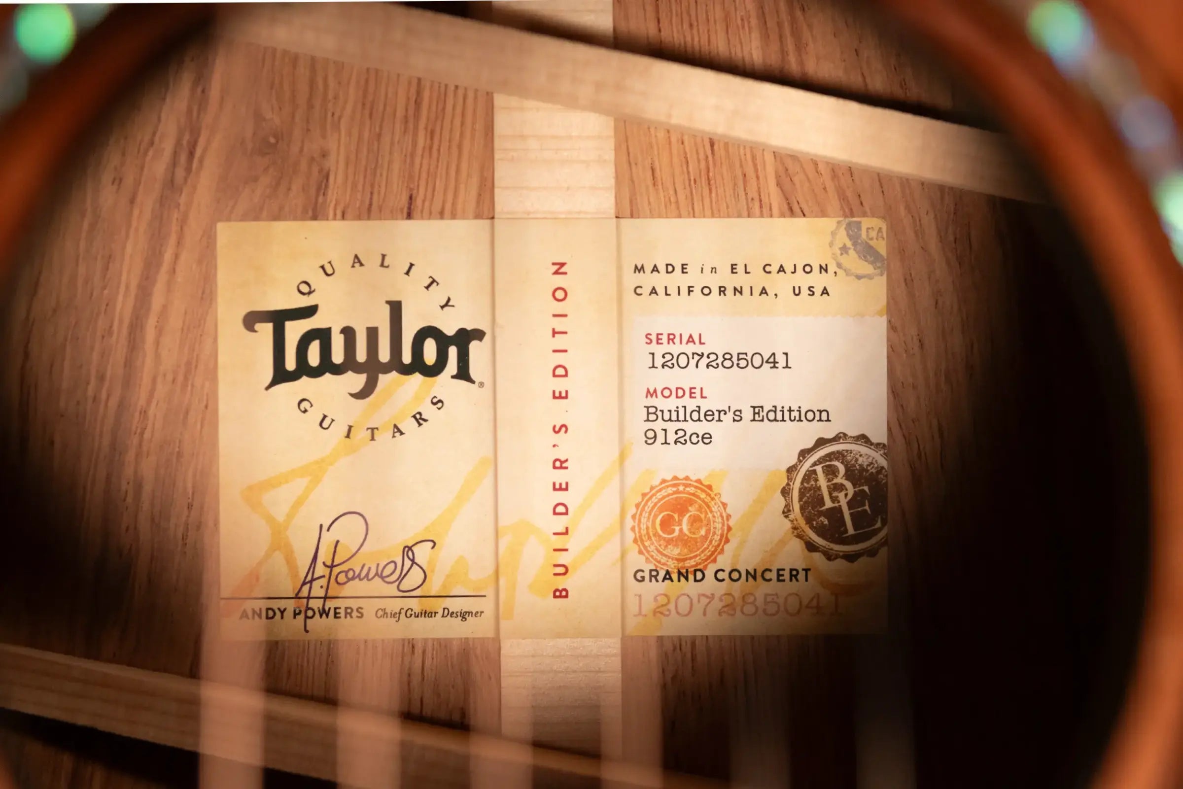 Taylor Builder's Edition 912ce Grand Concert Acoustic/Electric Guitar - Sinker Redwood/Honduran Rosewood with Hardshell Case