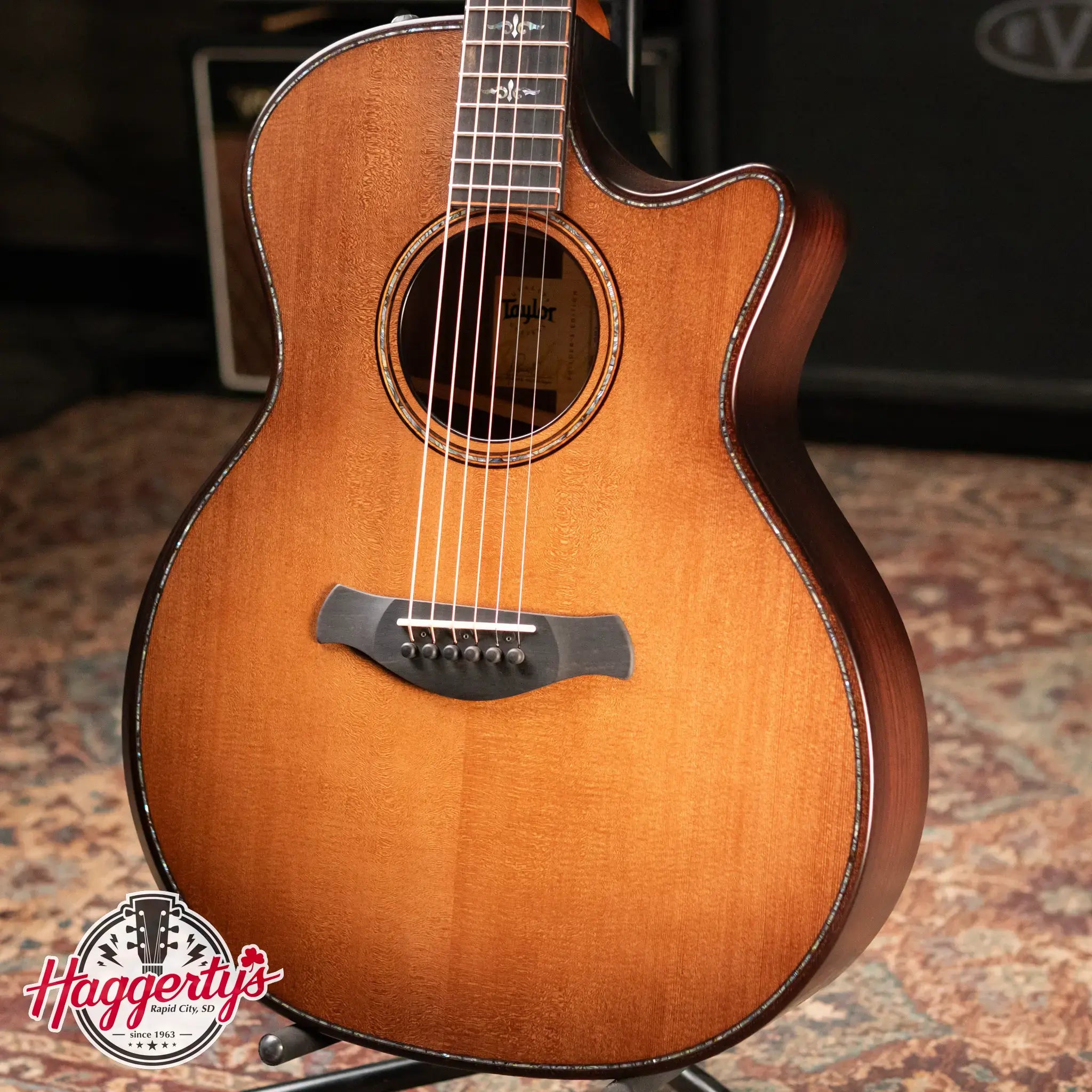 Taylor Builder's Edition 914ce Grand Auditorium Acoustic/Electric Guitar - Wild Honey Burst with Hardshell Case - Floor Demo