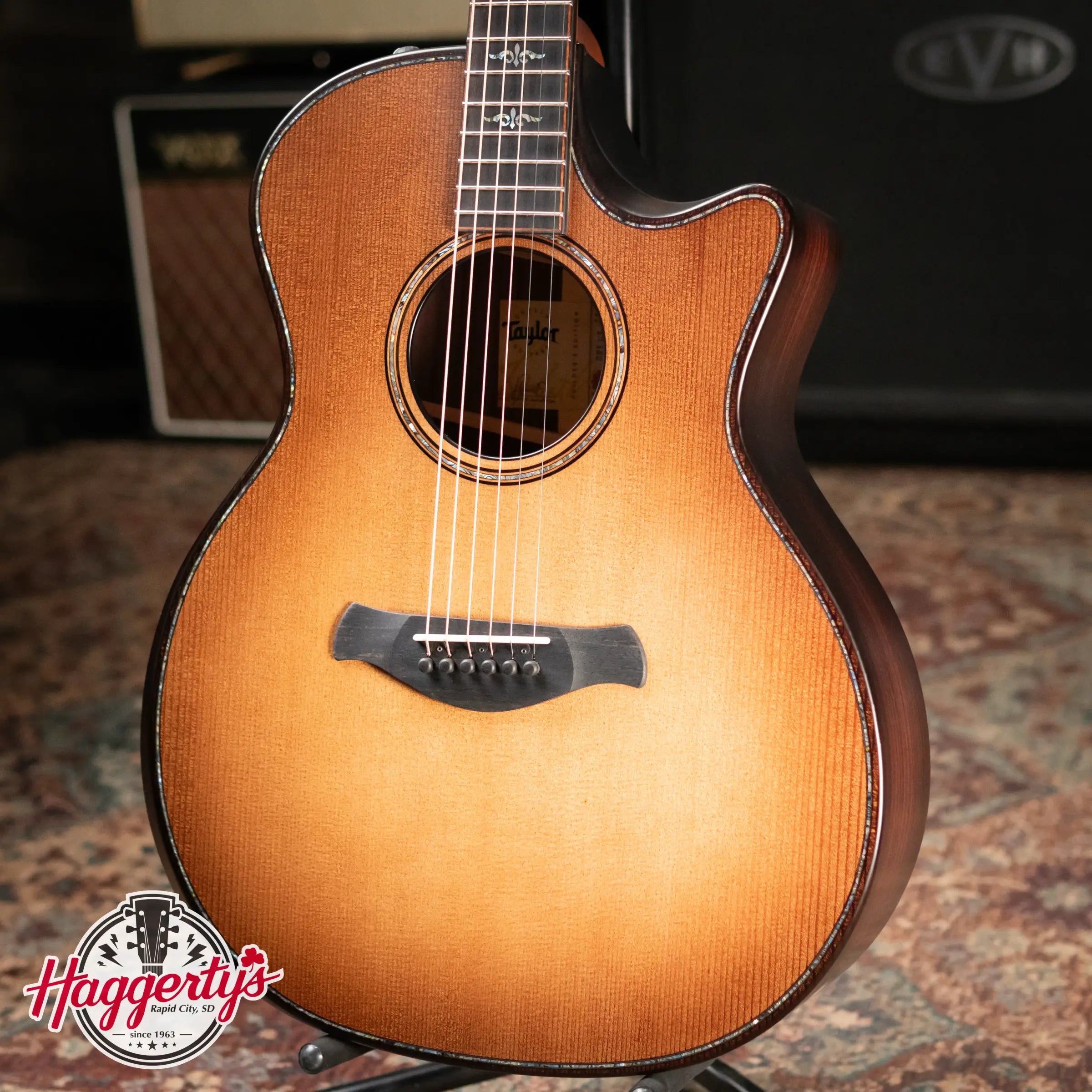 Taylor Builder's Edition 914ce Grand Auditorium Acoustic/Electric Guitar - Wild Honey Burst with Hardshell Case - Floor Model Demo