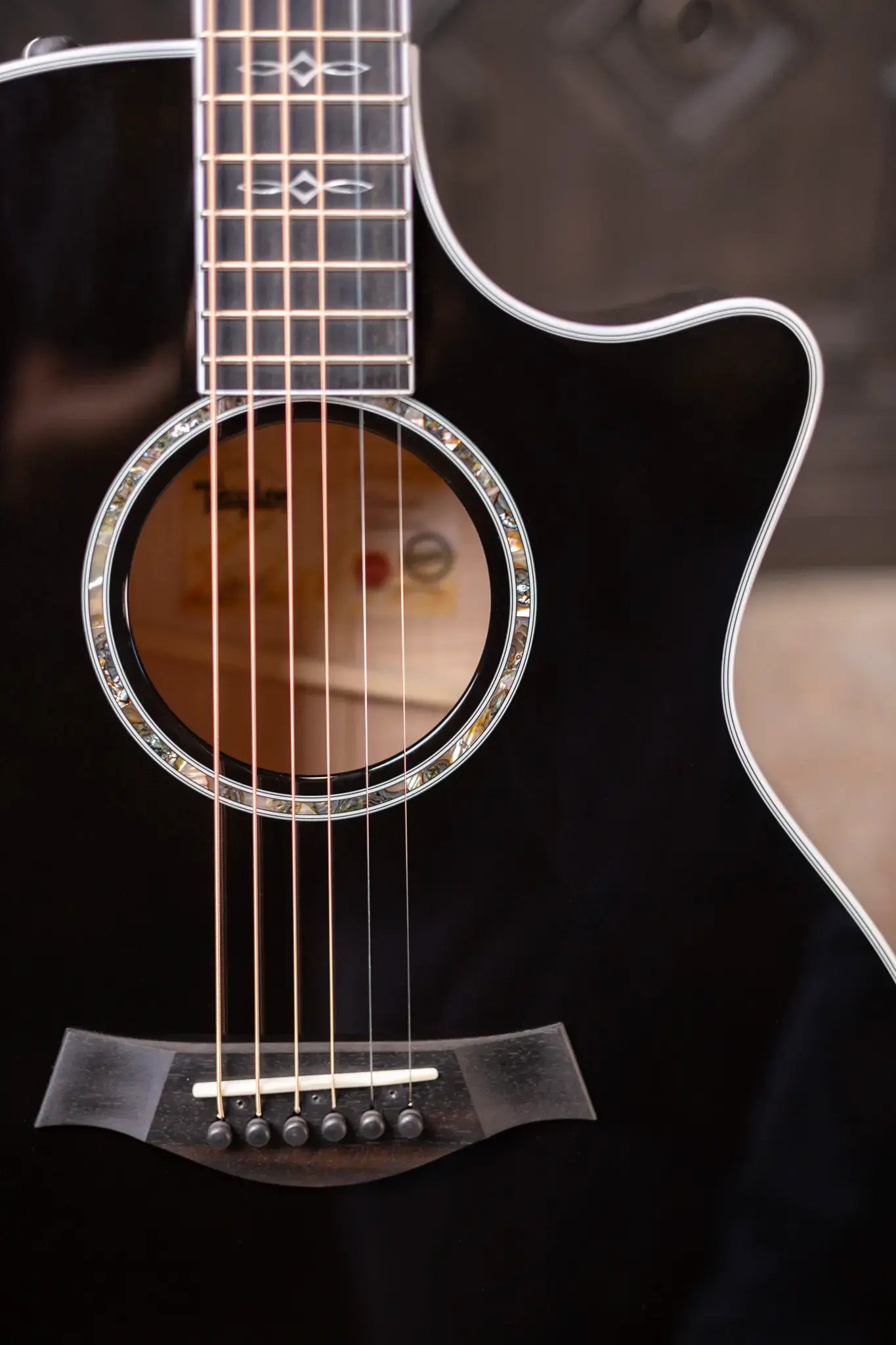 Taylor Custom Shop 614ce Grand Auditorium Acoustic/Electric - Transparent Black with Hardshell Case