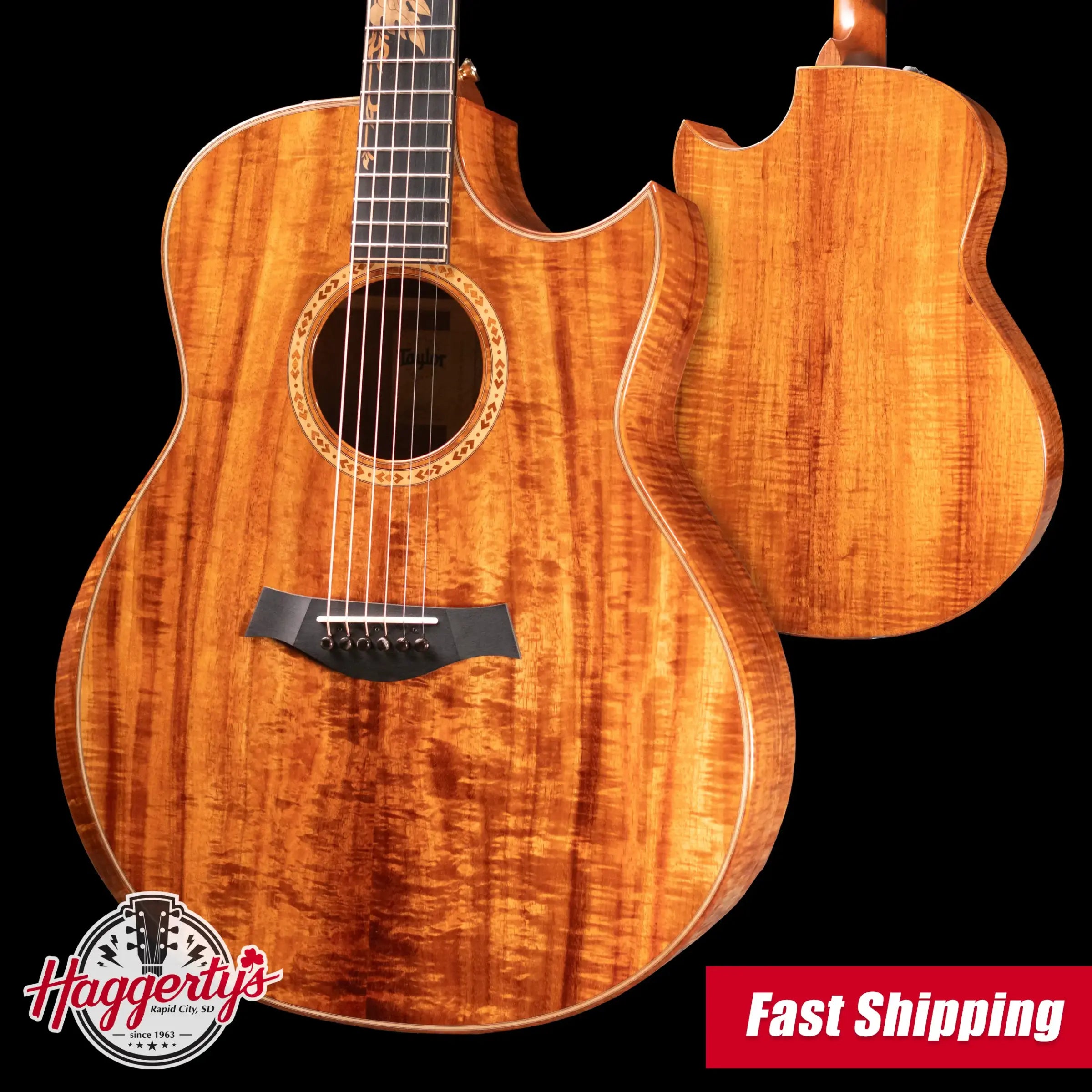Taylor Custom C28ce AA Koa Grand Orchestra Acoustic/Electric Guitar with Hardshell Case - Used