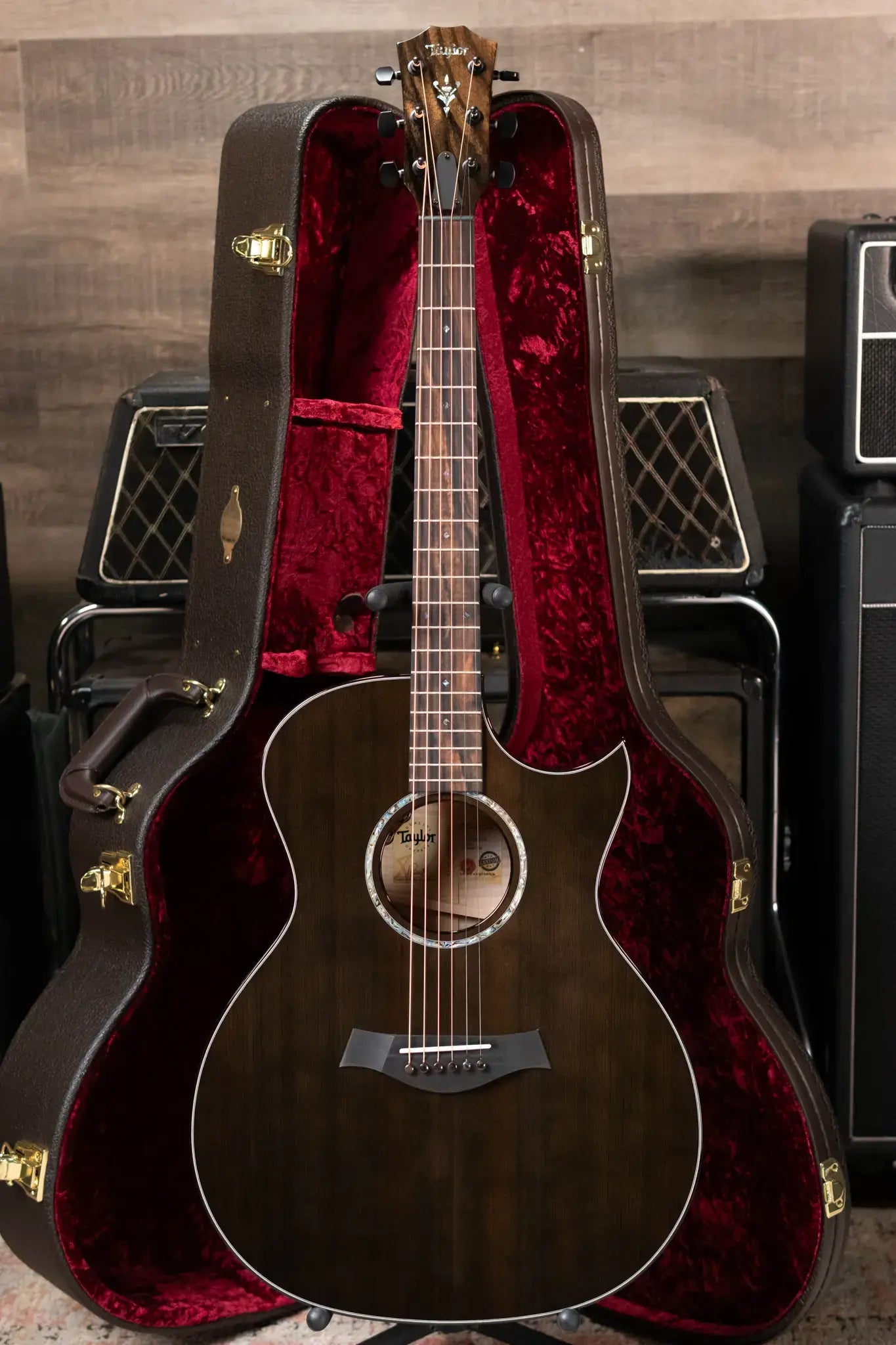Taylor Custom Grand Auditorium Acoustic Electric Maple Sinker Cypress with Hardshell Case 6772d01eb3859