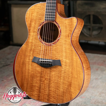 Taylor Custom Shop Master Grade Koa Grand Auditorium Acoustic/Electric Guitar with Hardshell Case - Used