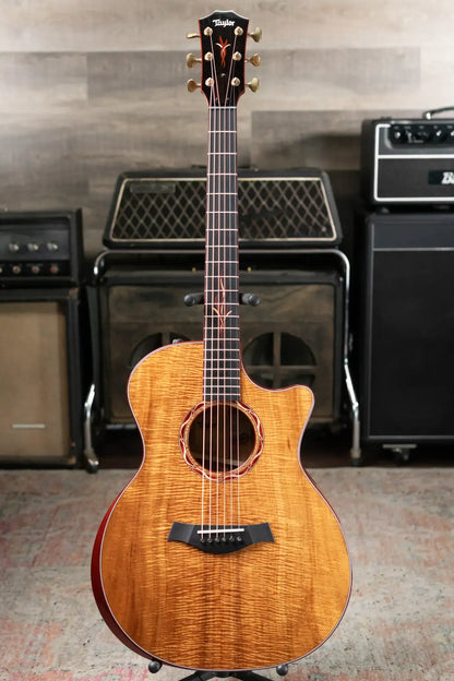 Taylor Custom Shop Master Grade Koa Grand Auditorium Acoustic/Electric Guitar with Hardshell Case - Used