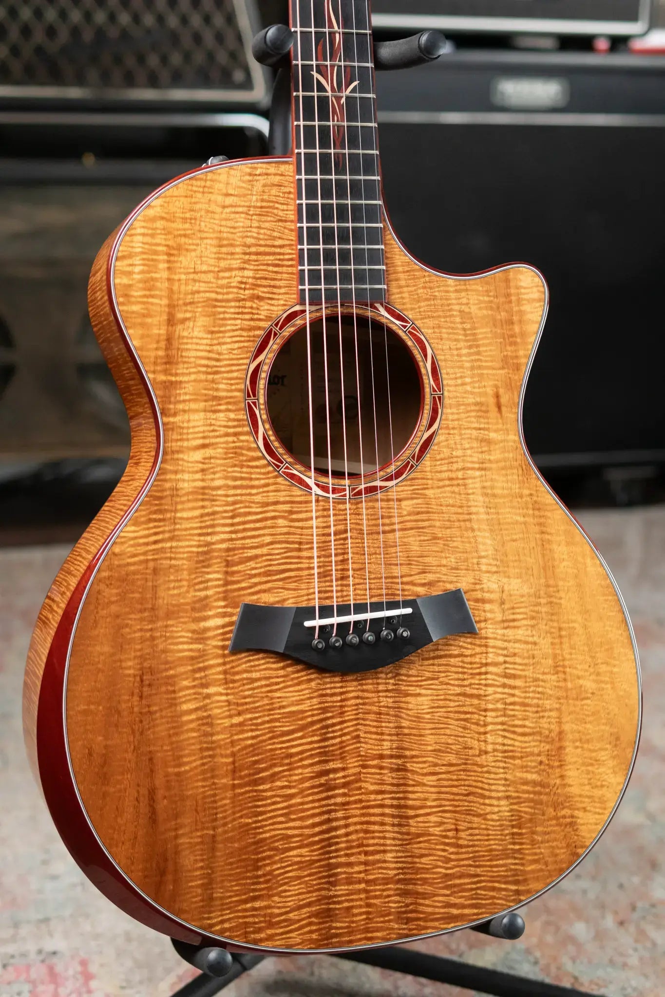 Taylor Custom Shop Master Grade Koa Grand Auditorium Acoustic/Electric Guitar with Hardshell Case - Used