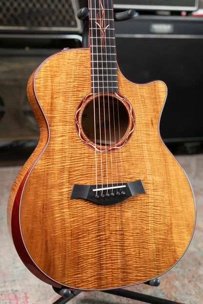 Taylor Custom Shop Master Grade Koa Grand Auditorium Acoustic/Electric Guitar with Hardshell Case - Used