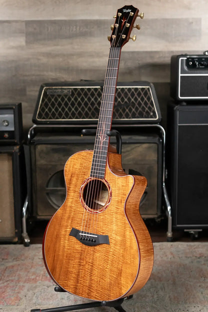 Taylor Custom Shop Master Grade Koa Grand Auditorium Acoustic/Electric Guitar with Hardshell Case - Used