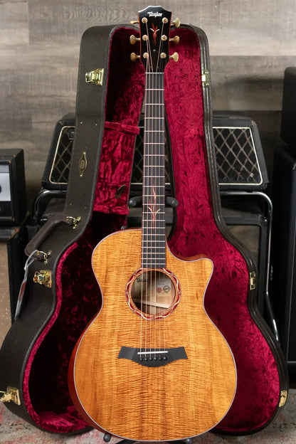 Taylor Custom Shop Master Grade Koa Grand Auditorium Acoustic/Electric Guitar with Hardshell Case - Used