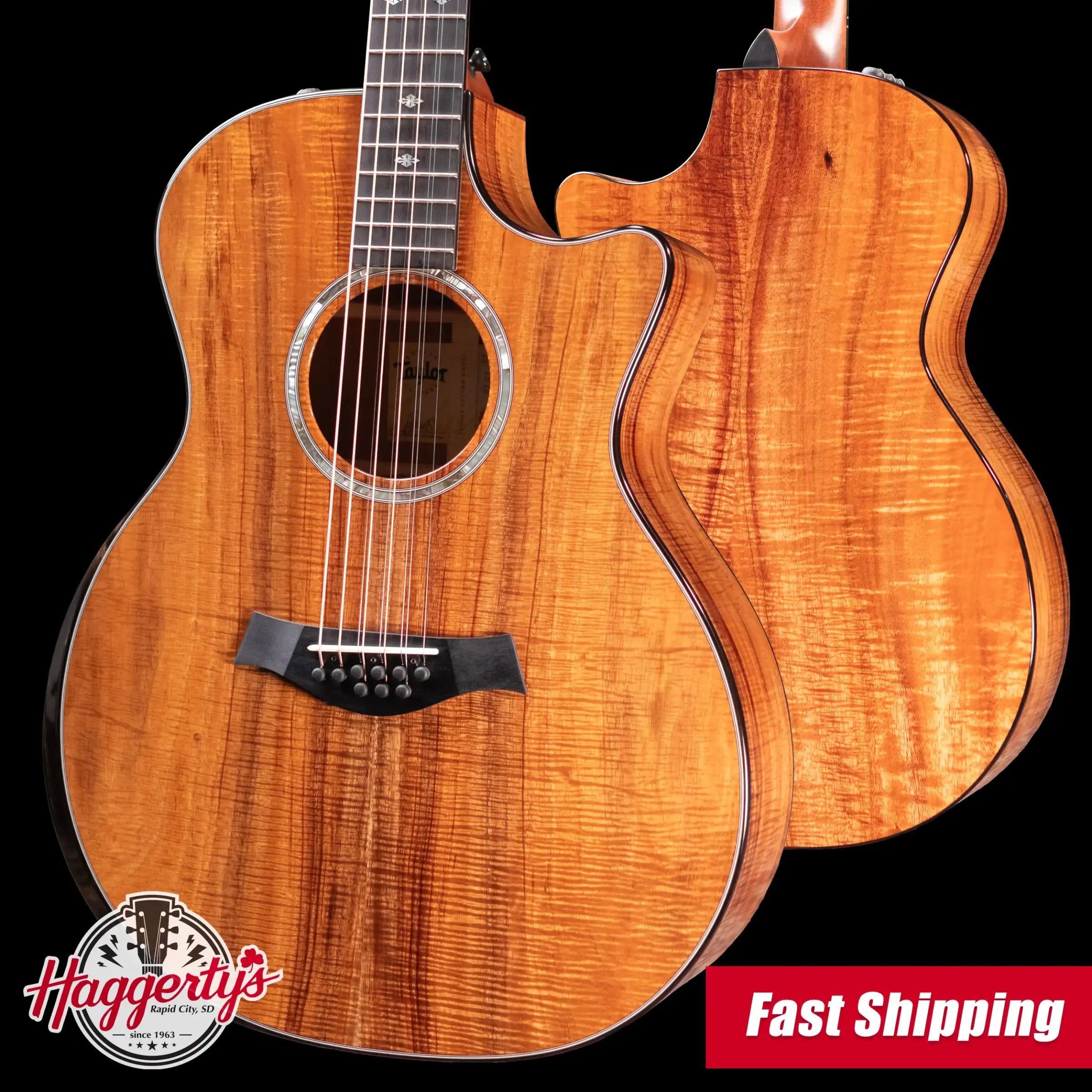 Taylor Custom Shop #12940 GA-9 9-String Grand Auditorium Acoustic/Electric Guitar - Hand Selected AA Koa with Hardshell Case