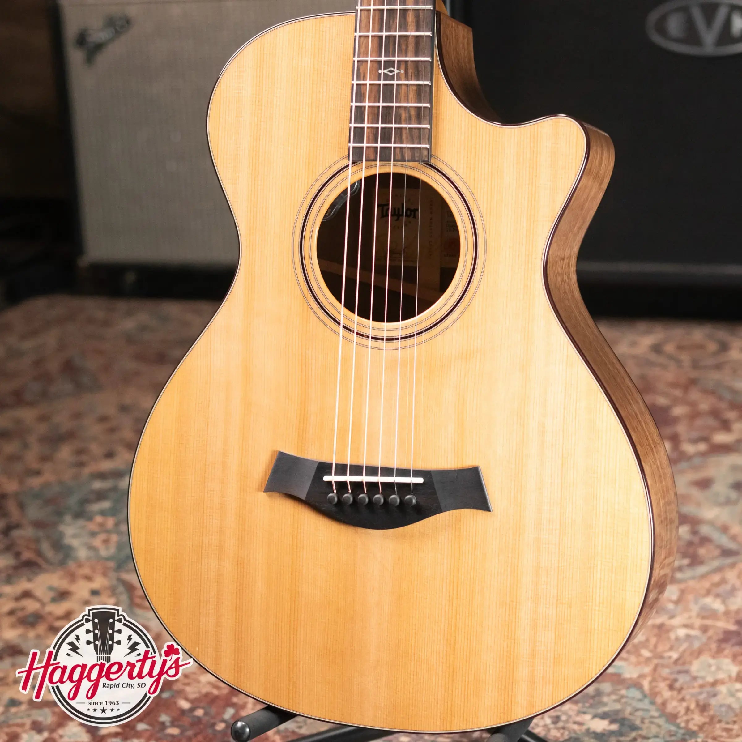 Taylor Custom Shop 312ce 12-Fret Grand Concert Acoustic/Electric Guitar - Walnut/Cedar with Hardshell Case - Factory Demo