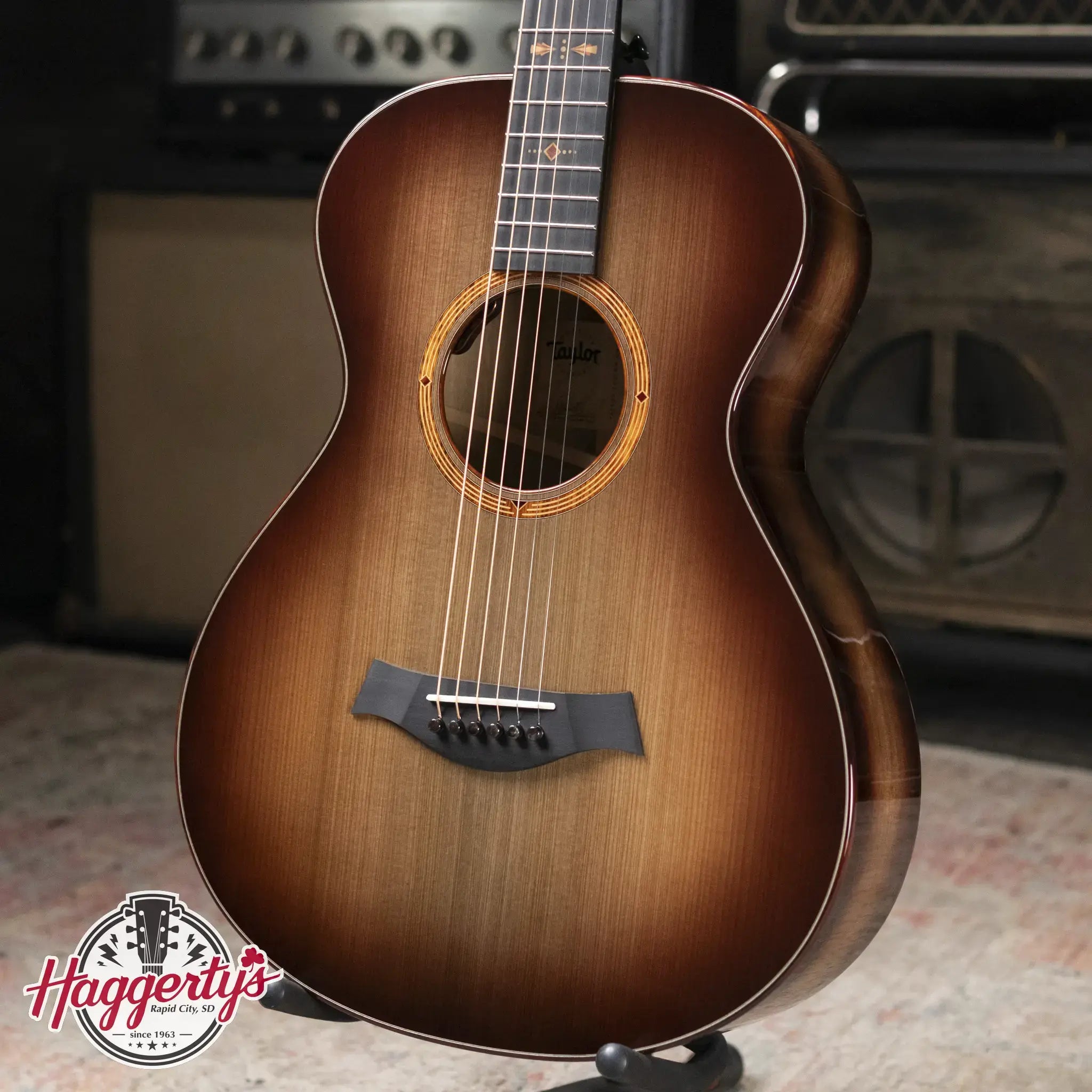 Taylor Custom Shop C12e 12-Fret 2025 Catch Event #10 Grand Concert Acoustic/Electric Guitar - Black Limba/Sinker Cypress with Hardshell Case