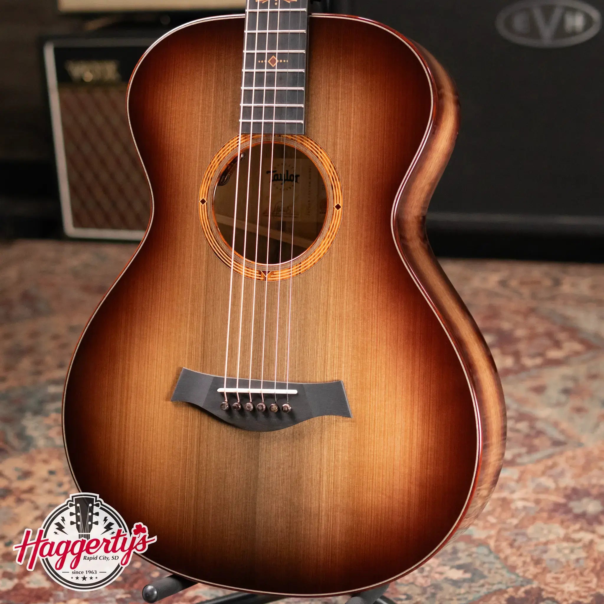 Taylor Custom Shop C12e 12-Fret 2025 Catch Event #10 Grand Concert Acoustic/Electric Guitar - Black Limba/Sinker Cypress with Hardshell Case