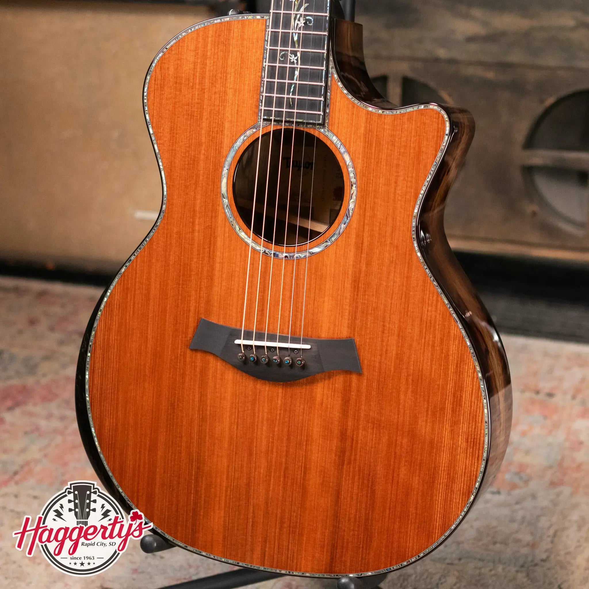 Taylor “Canela” 1 of 20 Custom Shop C14ce 2025 Catch Event #3 Grand Auditorium Acoustic/Electric Guitar - Black Limba/Redwood Hardshell Case