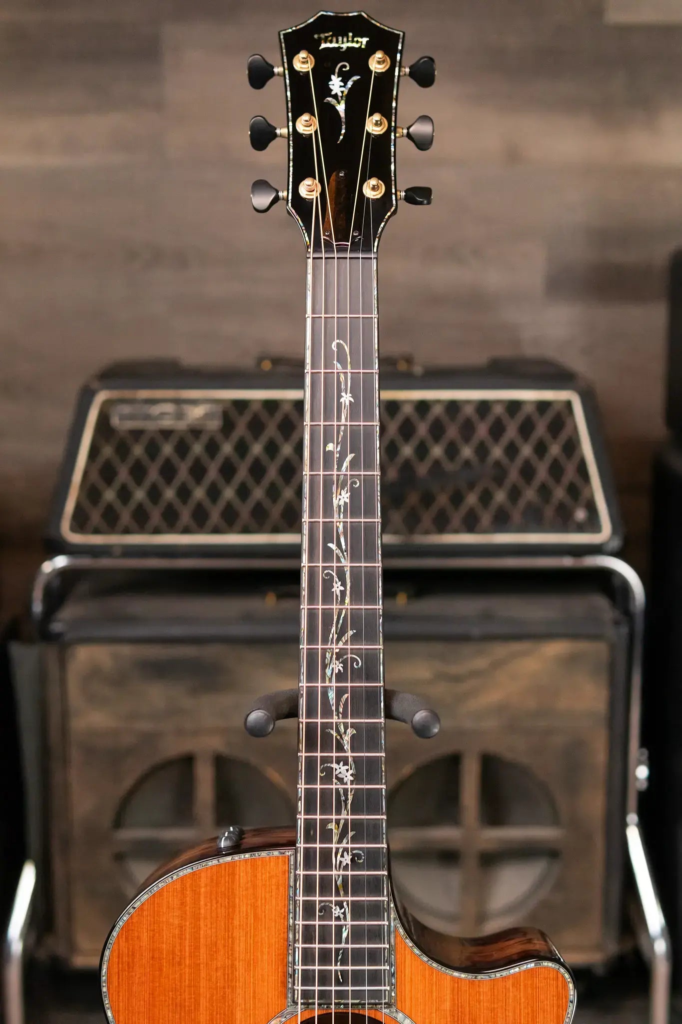 Taylor “Canela” 1 of 20 Custom Shop C14ce 2025 Catch Event #3 Grand Auditorium Acoustic/Electric Guitar - Black Limba/Redwood Hardshell Case