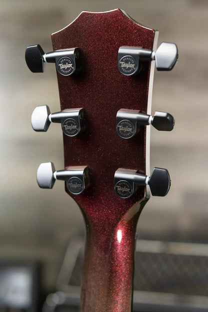 Taylor Custom Shop C14ce Grand Auditorium Quilt Maple Acoustic/Electric Guitar, Cranberry Color Shift with Hardshell Case